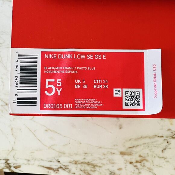 NIKE Dunk Low SE Black/Light Photo Blue/Active Pink/Mint Foam - US 7 - Picture 7 of 7